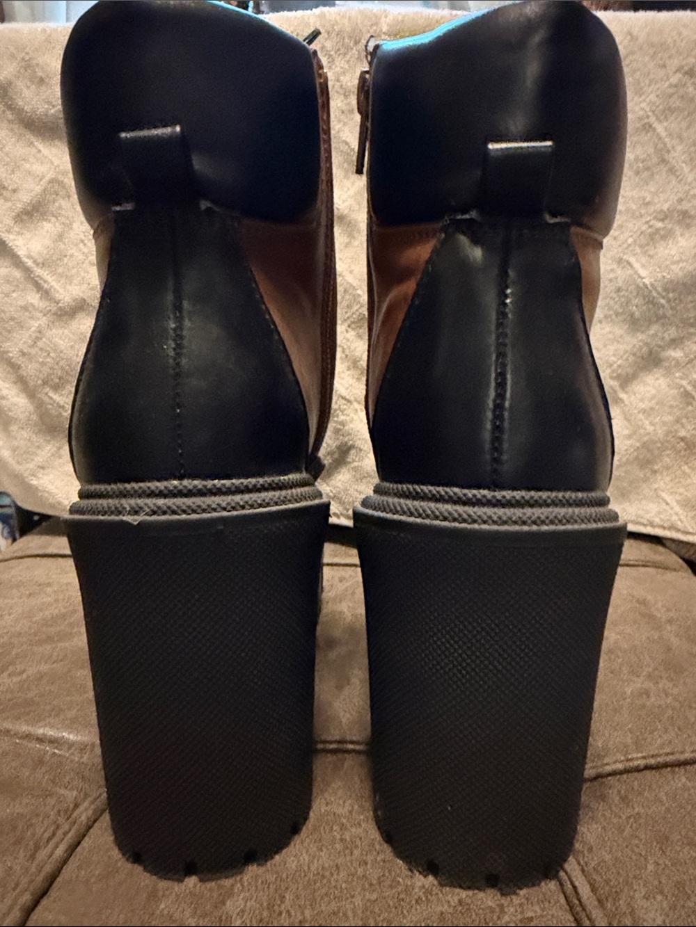 Steve Madden Tri-Tone Chunky Lace-Up Platform Boots - Picture 4 of 8